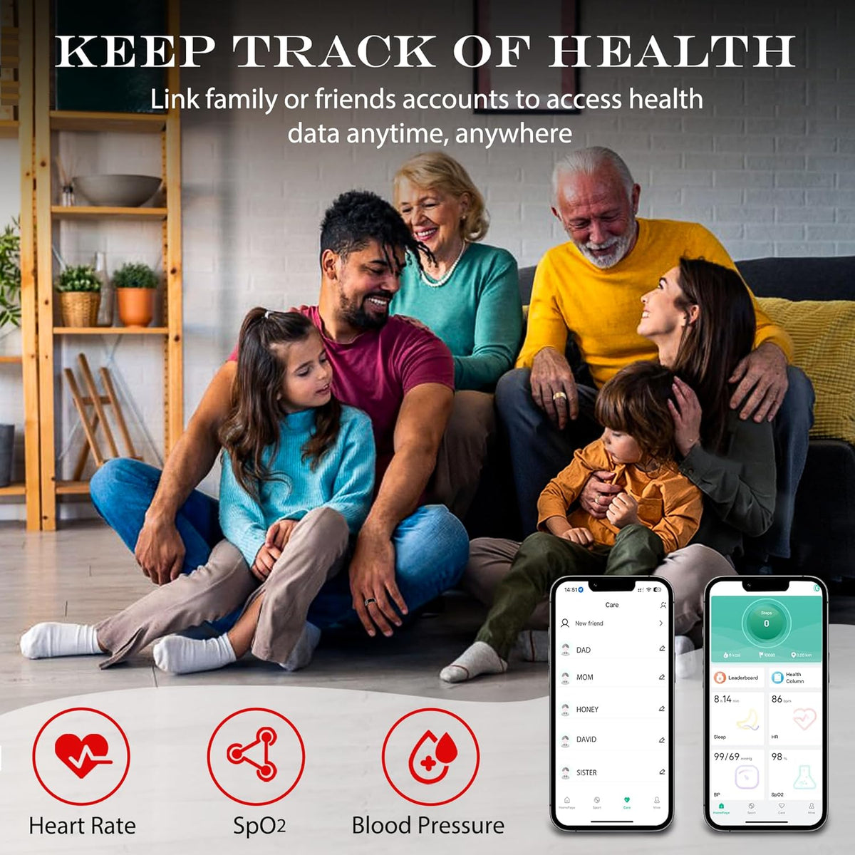 Smart Health Ring Fitness Tracker for Men Women, Rose Gold 8
