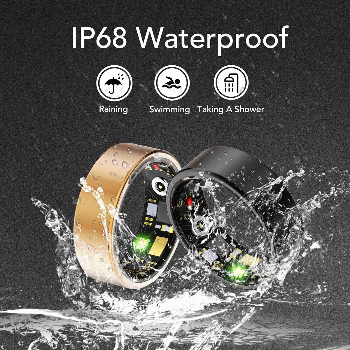 Smart Health Ring Fitness Tracker for Men Women, Rose Gold 8