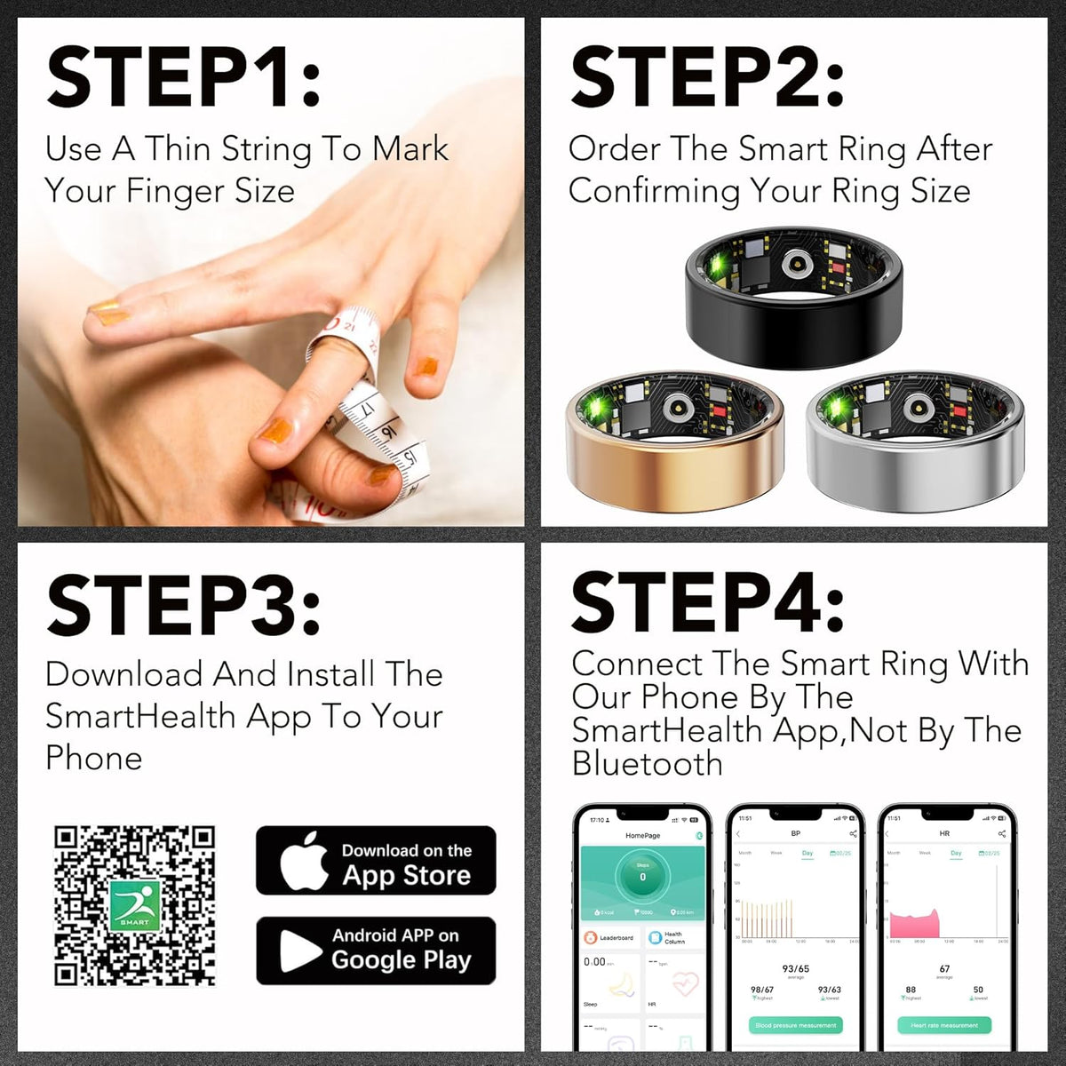 Smart Health Ring Fitness Tracker for Men Women, Rose Gold 8